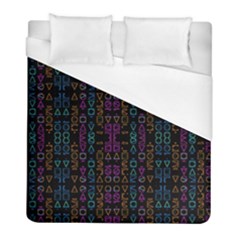 Neon Geometric Seamless Pattern Duvet Cover (full/ Double Size) by dflcprintsclothing