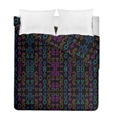 Neon Geometric Seamless Pattern Duvet Cover Double Side (full/ Double Size) by dflcprintsclothing