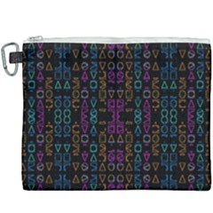 Neon Geometric Seamless Pattern Canvas Cosmetic Bag (xxxl) by dflcprintsclothing