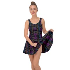 Neon Geometric Seamless Pattern Inside Out Casual Dress by dflcprintsclothing