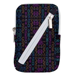 Neon Geometric Seamless Pattern Belt Pouch Bag (large) by dflcprintsclothing