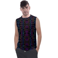 Neon Geometric Seamless Pattern Men s Regular Tank Top