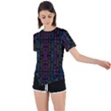 Neon Geometric Seamless Pattern Asymmetrical Short Sleeve Sports Tee View1