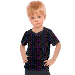 Neon Geometric Seamless Pattern Kids  Sports Tee