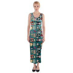 Kawaiicollagepattern2 Fitted Maxi Dress