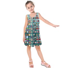 Kawaiicollagepattern2 Kids  Sleeveless Dress by snowwhitegirl