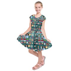 Kawaiicollagepattern2 Kids  Short Sleeve Dress by snowwhitegirl