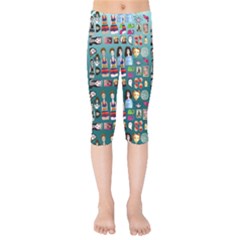 Kawaiicollagepattern2 Kids  Capri Leggings  by snowwhitegirl