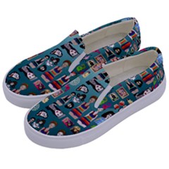 Kawaiicollagepattern2 Kids  Canvas Slip Ons by snowwhitegirl