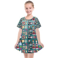 Kawaiicollagepattern2 Kids  Smock Dress by snowwhitegirl