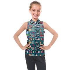 Kawaiicollagepattern2 Kids  Sleeveless Polo Tee