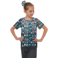 Kawaiicollagepattern2 Kids  Mesh Piece Tee