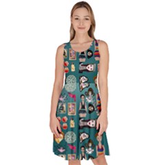 Kawaiicollagepattern2 Knee Length Skater Dress With Pockets