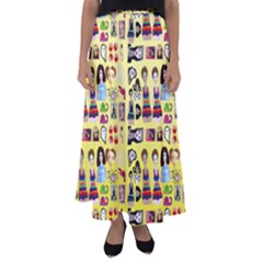 Kawaiicollagepattern3 Flared Maxi Skirt by snowwhitegirl