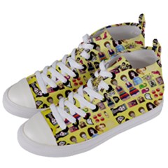 Kawaiicollagepattern3 Women s Mid-top Canvas Sneakers