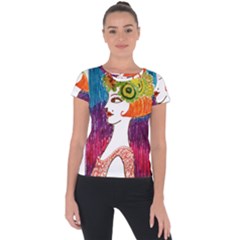 Art Deco Woman Short Sleeve Sports Top  by snowwhitegirl