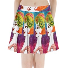 Art Deco Woman Pleated Mini Skirt