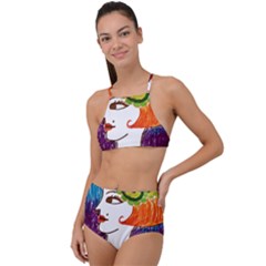 Art Deco Woman High Waist Tankini Set by snowwhitegirl