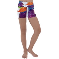 Art Deco Woman Kids  Lightweight Velour Yoga Shorts by snowwhitegirl