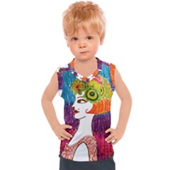 Art Deco Woman Kids  Sport Tank Top