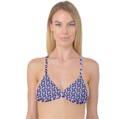 Goth Girl In Blue Dress Lilac Pattern Reversible Tri Bikini Top by snowwhitegirl