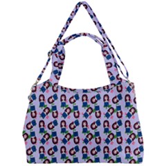 Goth Girl In Blue Dress Lilac Pattern Double Compartment Shoulder Bag by snowwhitegirl