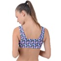 Goth Girl In Blue Dress Lilac Pattern Front Tie Bikini Top View2