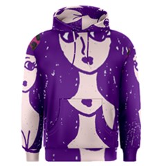 Purple Cat Ear Hat Girl Floral Wall Men s Core Hoodie by snowwhitegirl