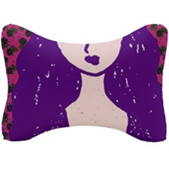 Purple Cat Ear Hat Girl Floral Wall Seat Head Rest Cushion by snowwhitegirl