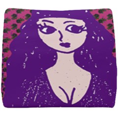 Purple Cat Ear Hat Girl Floral Wall Seat Cushion by snowwhitegirl