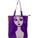 Purple Cat Ear Hat Girl Floral Wall Double Zip Up Tote Bag View1