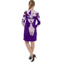 Purple Cat Ear Hat Girl Floral Wall Long Sleeve Hoodie Dress View2