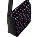 Goth Girl In Blue Dress Black Pattern Flap Closure Messenger Bag (L) View2