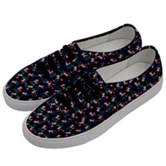 Goth Girl In Blue Dress Black Pattern Men s Classic Low Top Sneakers by snowwhitegirl