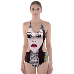 Chris Wall Cut-out One Piece Swimsuit by snowwhitegirl