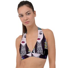 Chris Wall Halter Plunge Bikini Top by snowwhitegirl