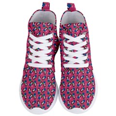 Goth Girl In Blue Dress Pink Pattern Women s Lightweight High Top Sneakers by snowwhitegirl