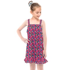 Goth Girl In Blue Dress Pink Pattern Kids  Overall Dress by snowwhitegirl