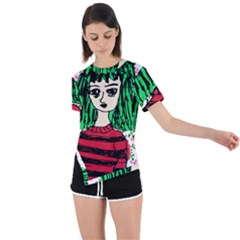 Freddy Girl Wall Asymmetrical Short Sleeve Sports Tee