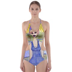 Swimmer By Pool Cut-out One Piece Swimsuit by snowwhitegirl