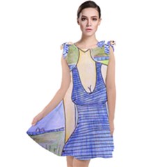 Swimmer By Pool Tie Up Tunic Dress