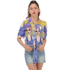 Swimmer By Pool Tie Front Shirt  by snowwhitegirl