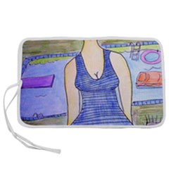 Swimmer By Pool Pen Storage Case (l) by snowwhitegirl