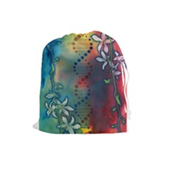 Flower Dna Drawstring Pouch (large)