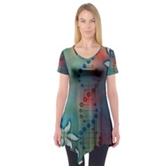 Flower Dna Short Sleeve Tunic  by RobLilly