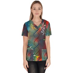 Flower Dna Women s V-neck Scrub Top by RobLilly