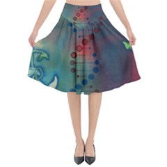 Flower Dna Flared Midi Skirt