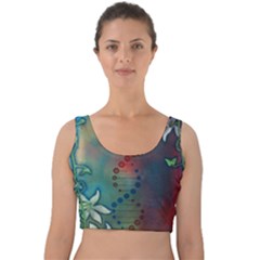 Flower Dna Velvet Crop Top by RobLilly