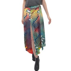 Flower Dna Velour Split Maxi Skirt