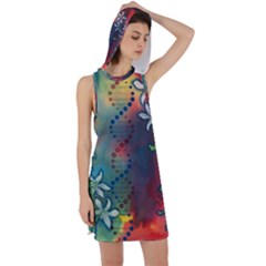 Flower Dna Racer Back Hoodie Dress by RobLilly